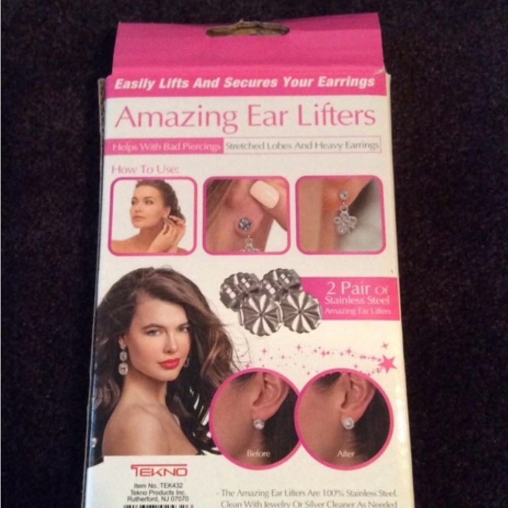 ❤️NIB Stainless Steel Ear Lifters - Silver 2 in set “As Seen On TV”